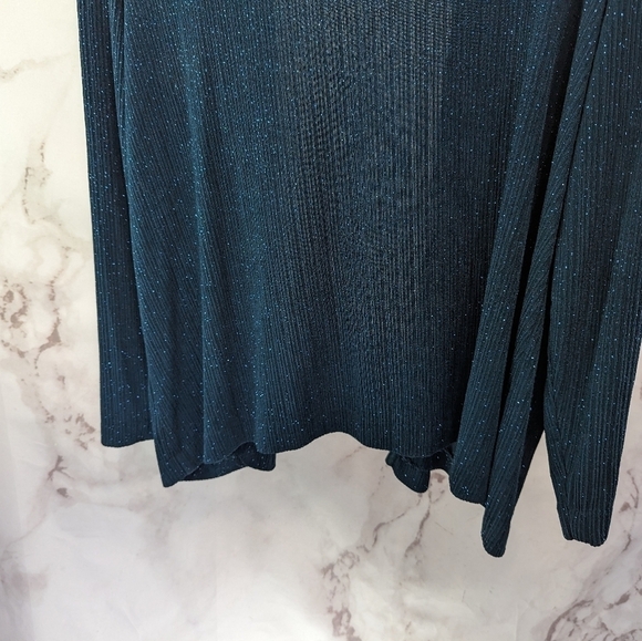 Alex Evenings Jacket Women 14W P Green Sparkle Shimmer Metallic Lightweight - Picture 7 of 11